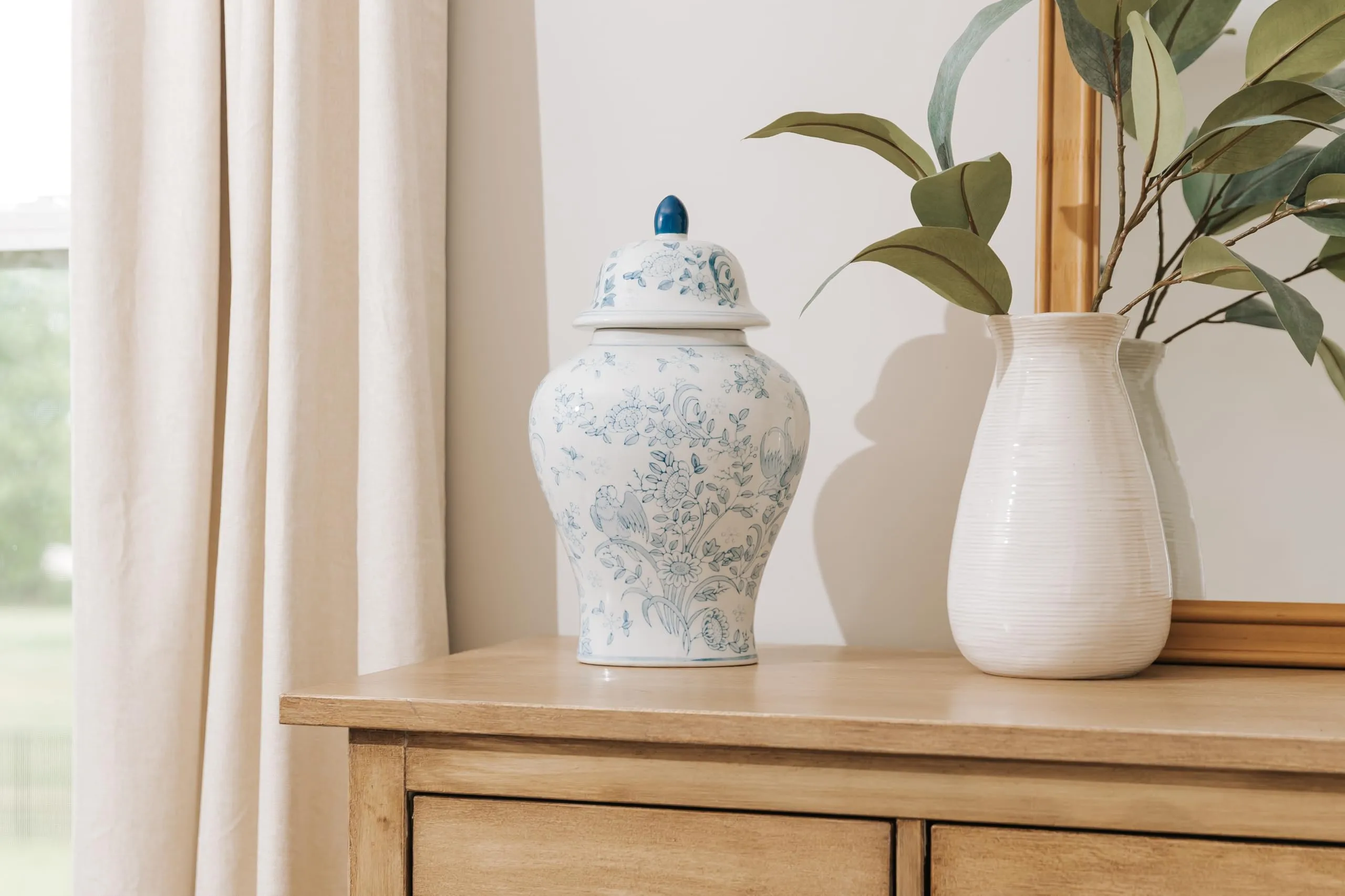 Blue Bird Ceramic Temple Cremation Urn