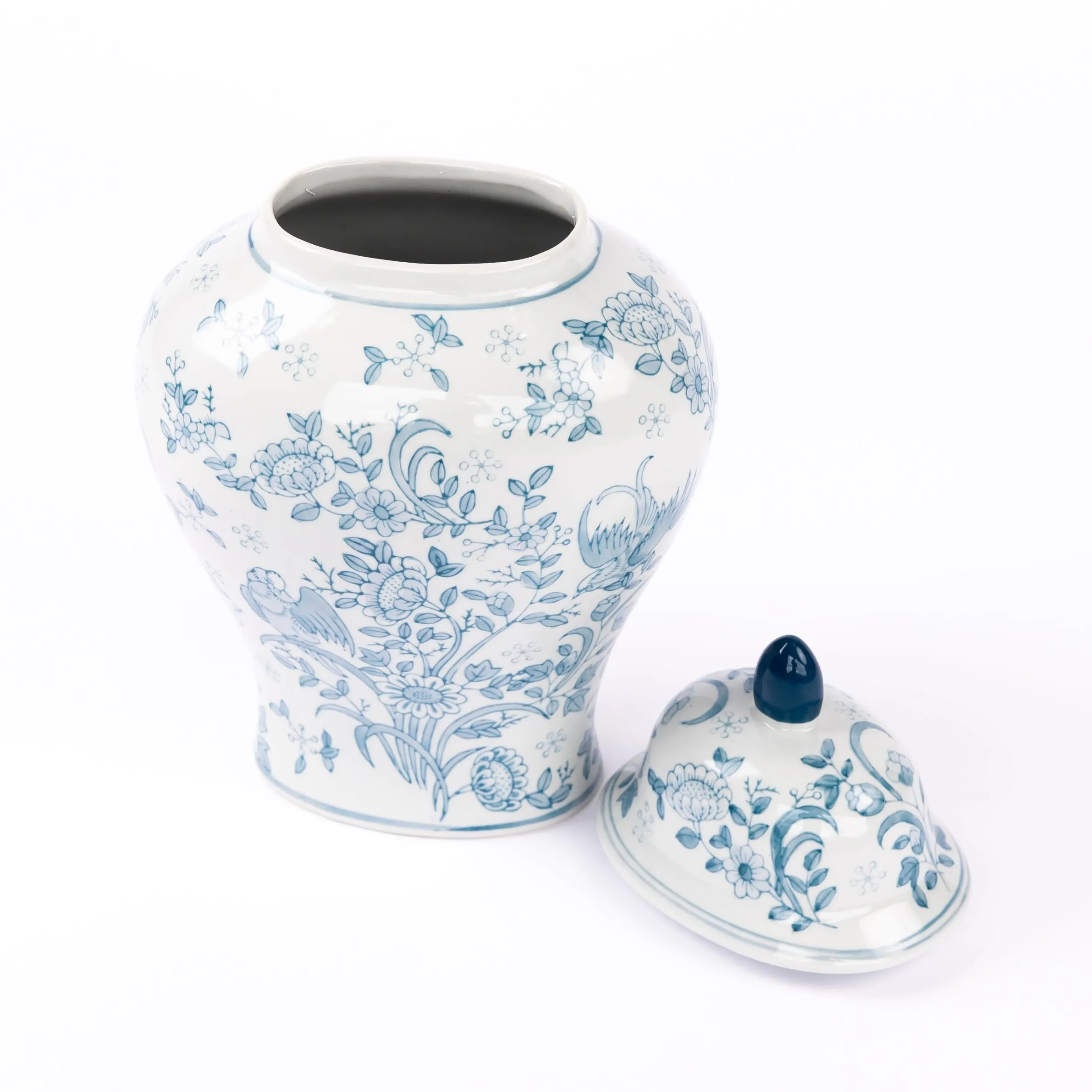 Blue Bird Ceramic Temple Cremation Urn