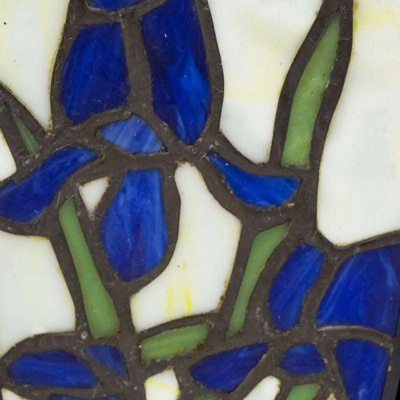 Blue Iris Stained Glass Cremation Urn in Medium