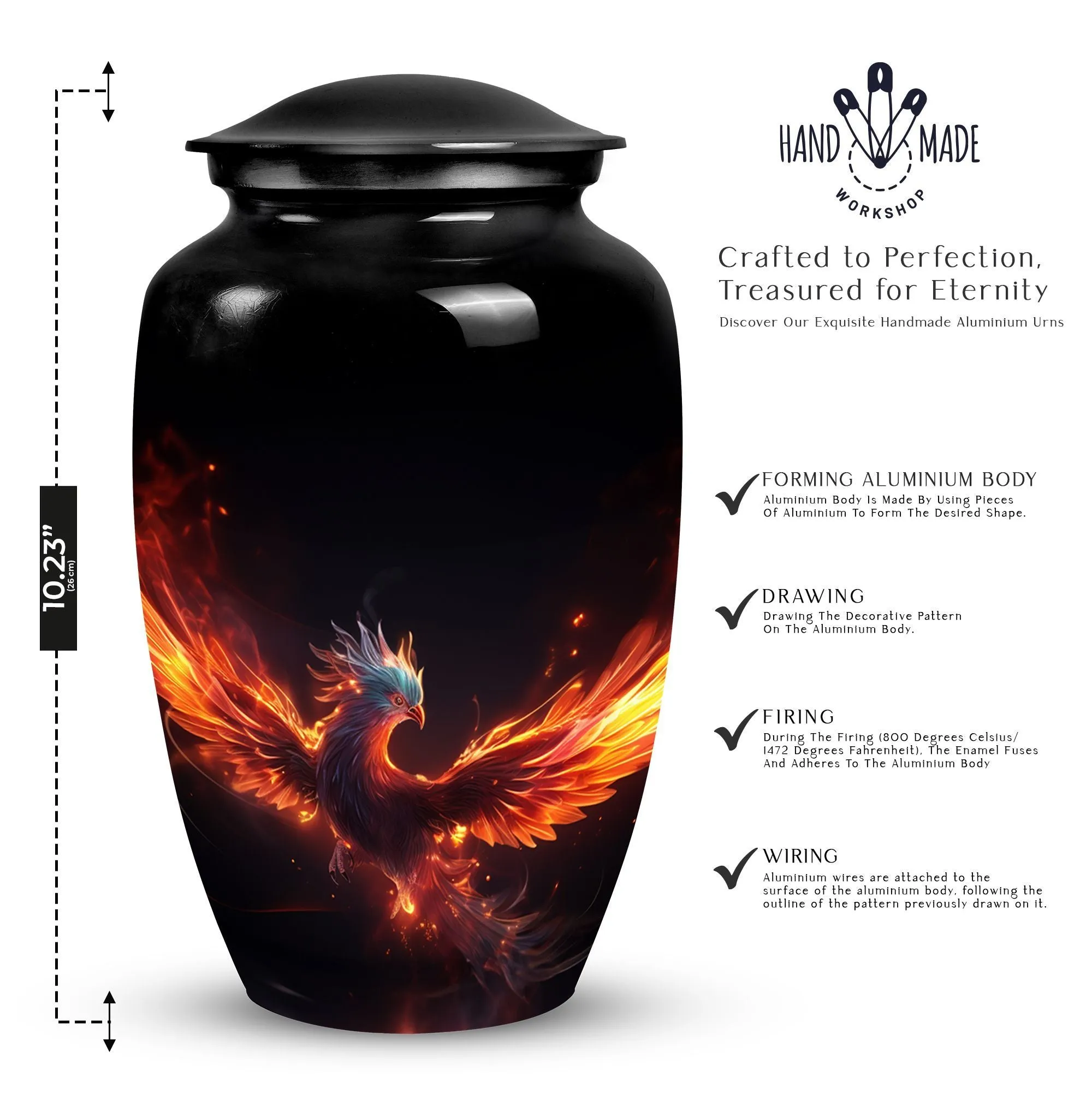 Blue Phoenix Custom Urn Masterpiece: Bespoke Cremation Repository