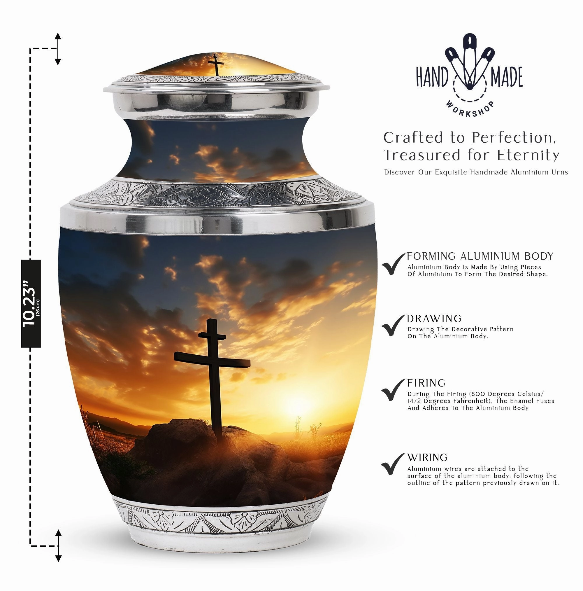 Blue Sky Classic Memory - Christ Inspired Cremation Urn For Ashes