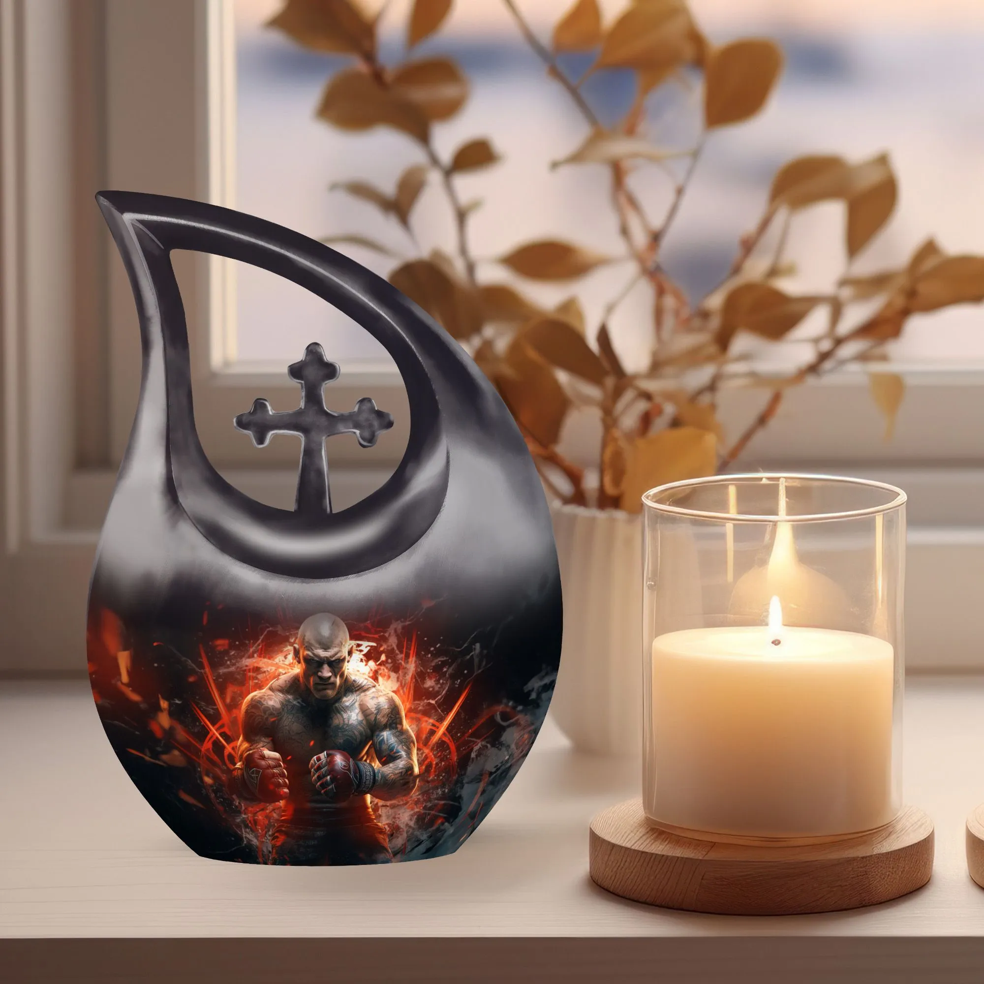 Boxing Sport Theme Urn Mini Keepsake  for the Sports Enthusiast