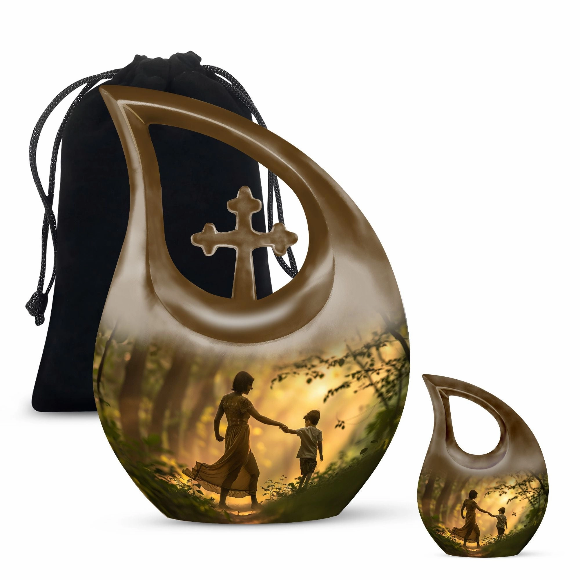 Brother And Sister Memorial Urn -  Aluminium Cremation Urn