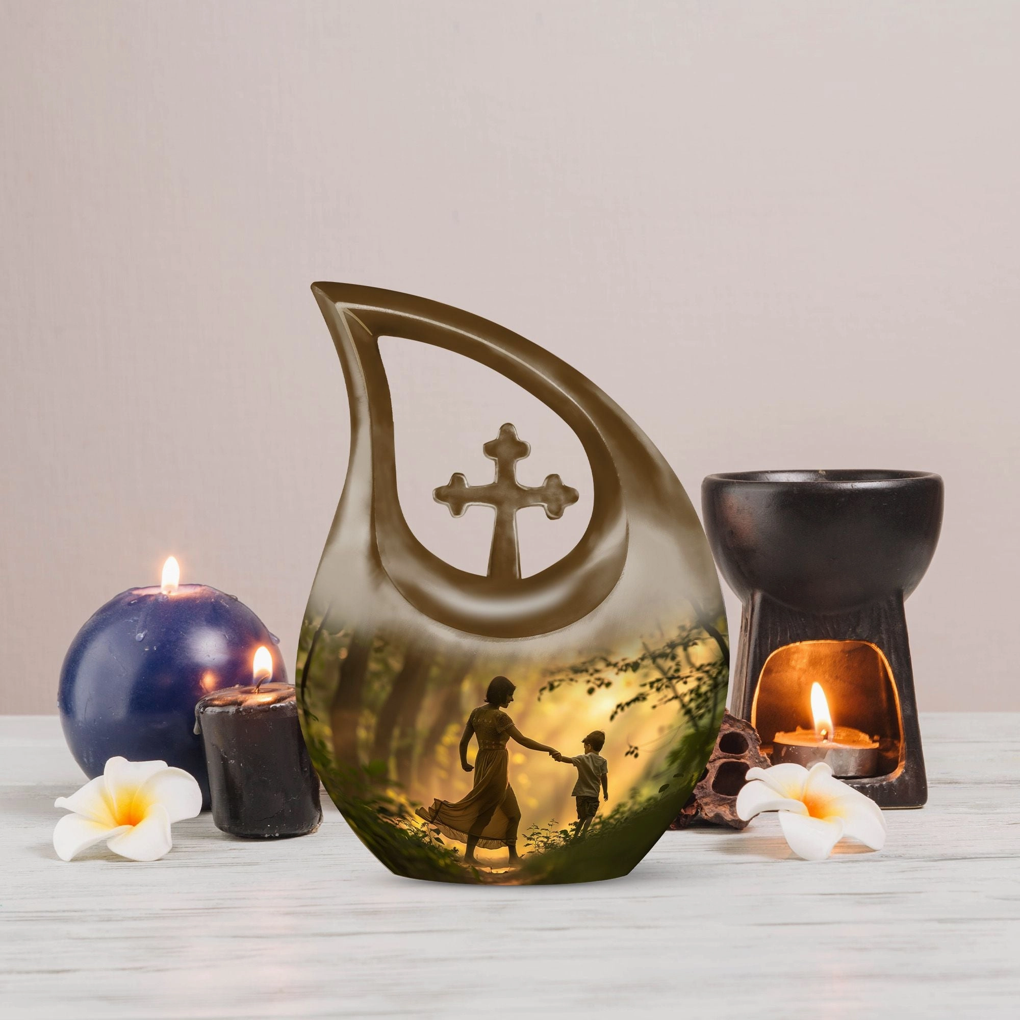 Brother And Sister Memorial Urn -  Aluminium Cremation Urn