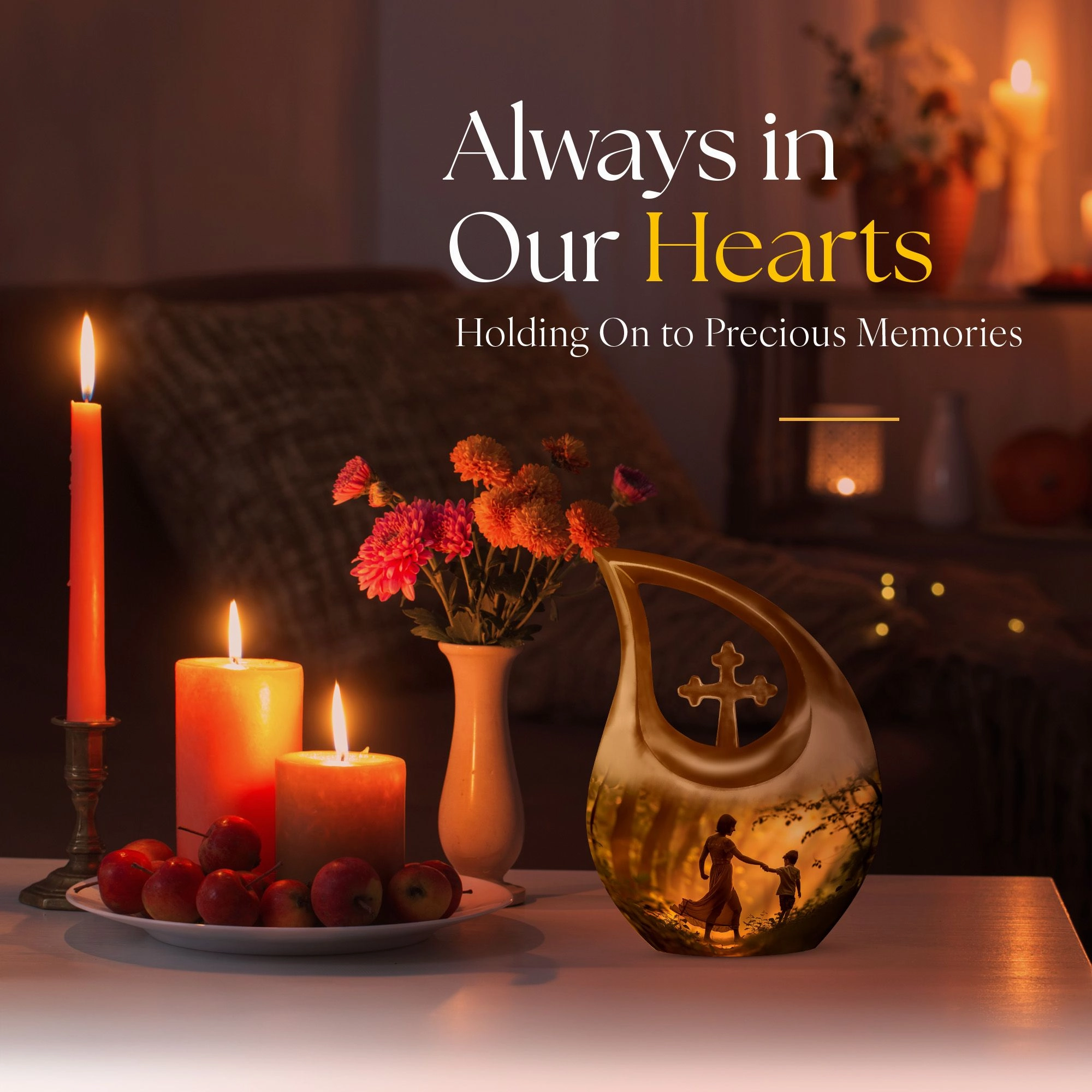 Brother And Sister Memorial Urn -  Aluminium Cremation Urn