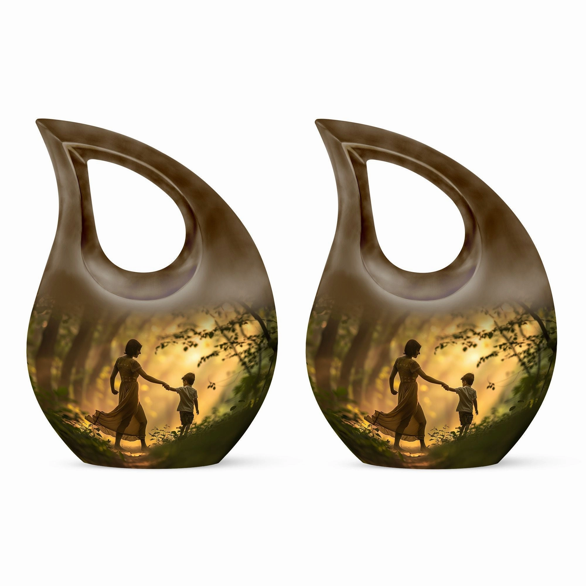 Brother And Sister Memorial Urn -  Aluminium Cremation Urn