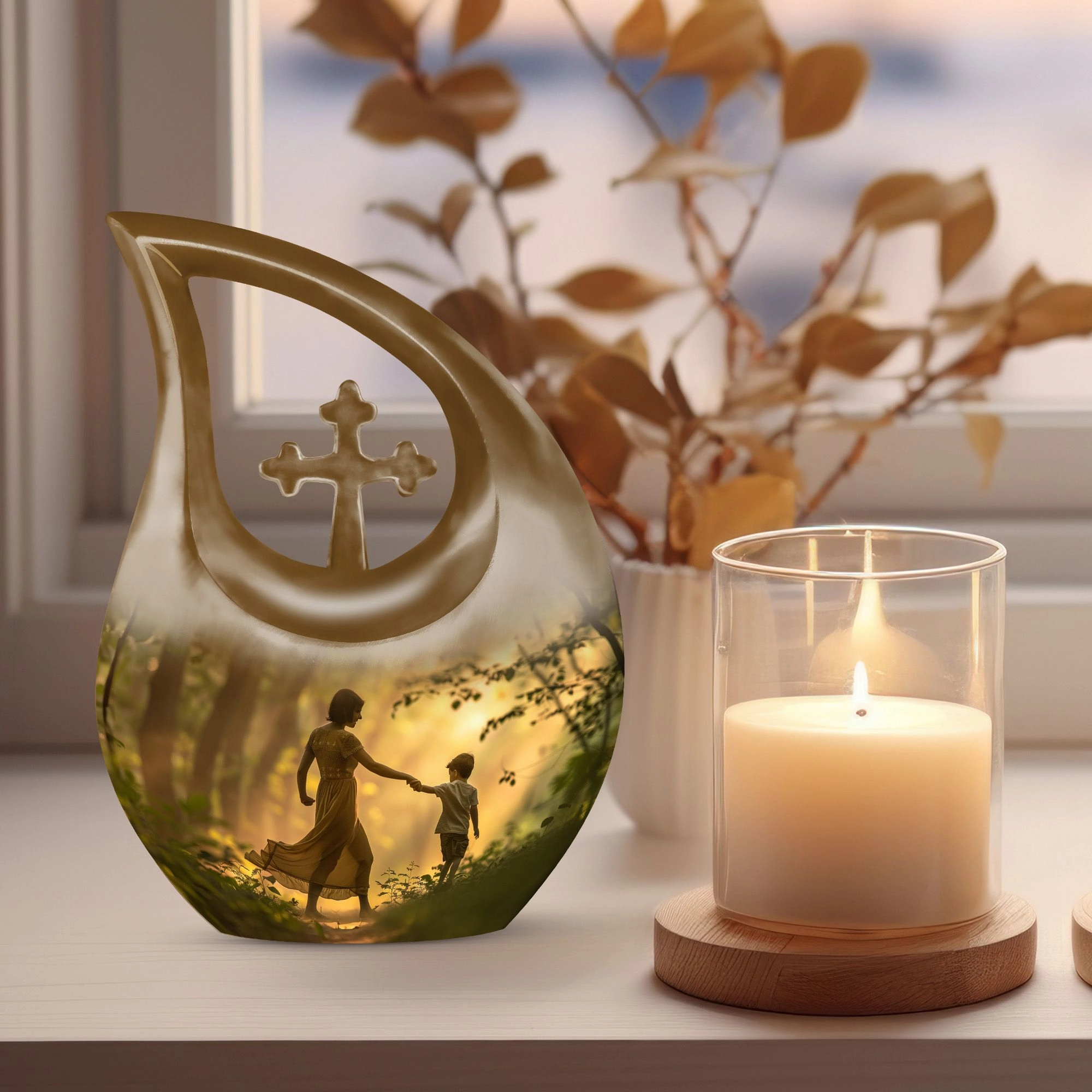 Brother And Sister Memorial Urn -  Aluminium Cremation Urn