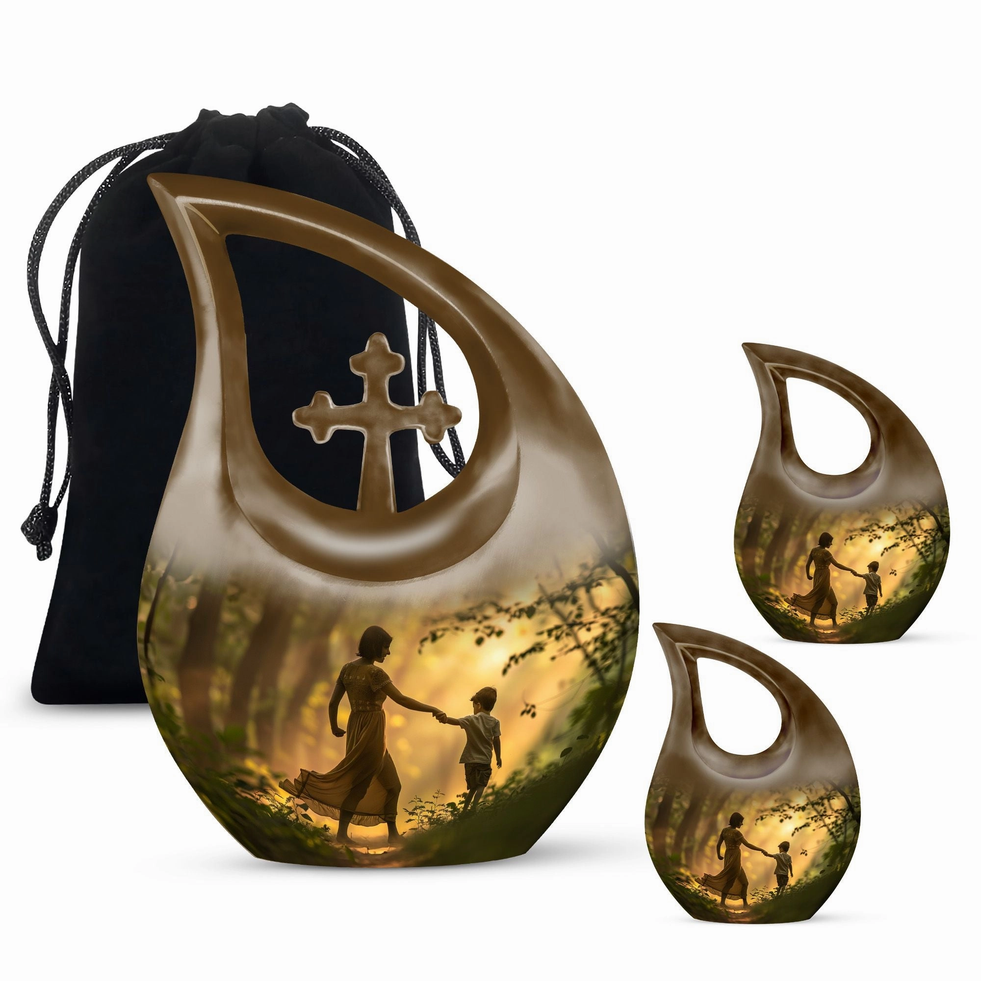 Brother And Sister Memorial Urn -  Aluminium Cremation Urn