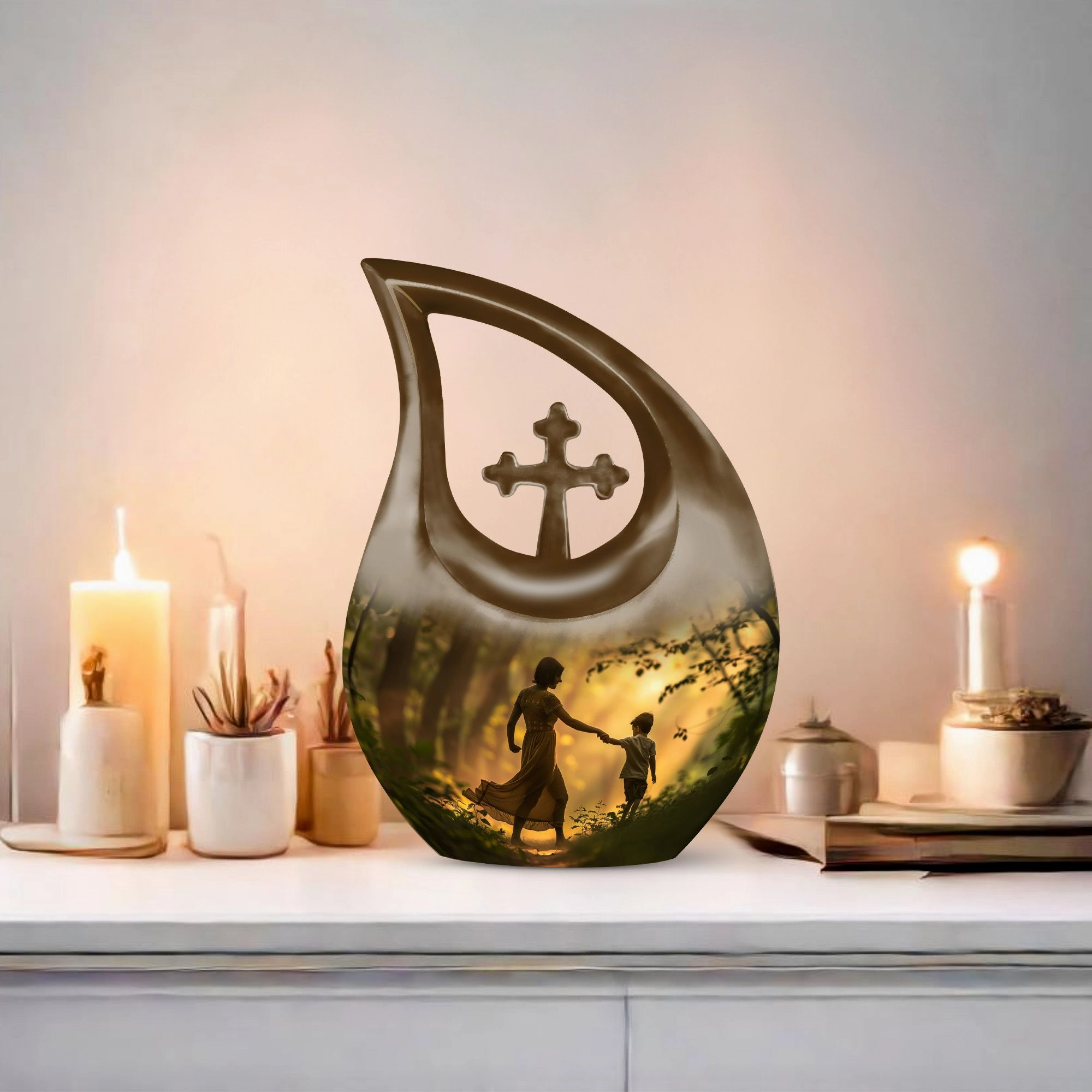 Brother And Sister Memorial Urn -  Aluminium Cremation Urn