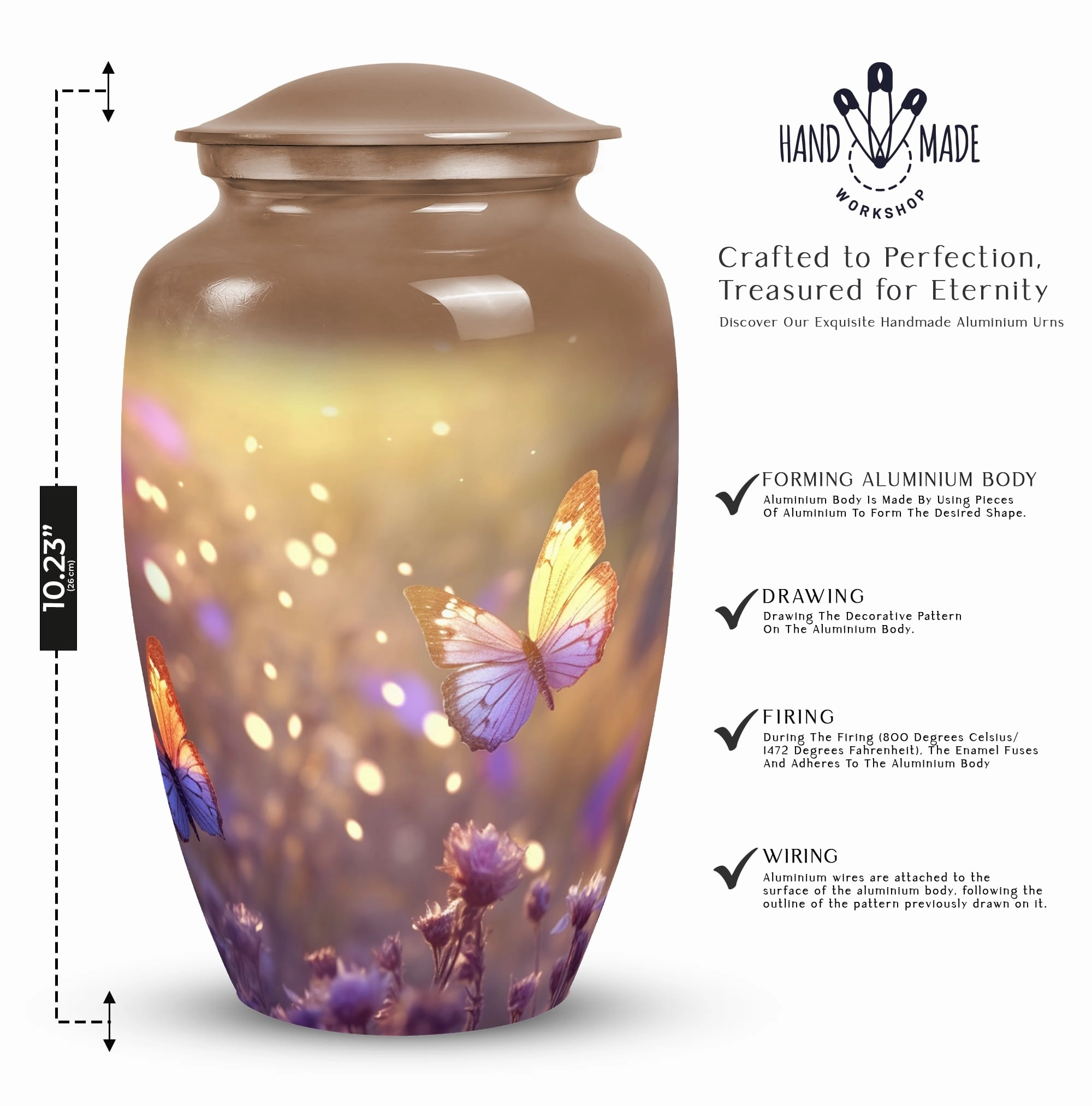 Butterflies Journey: Cremation Urn for Precious Human Ashes