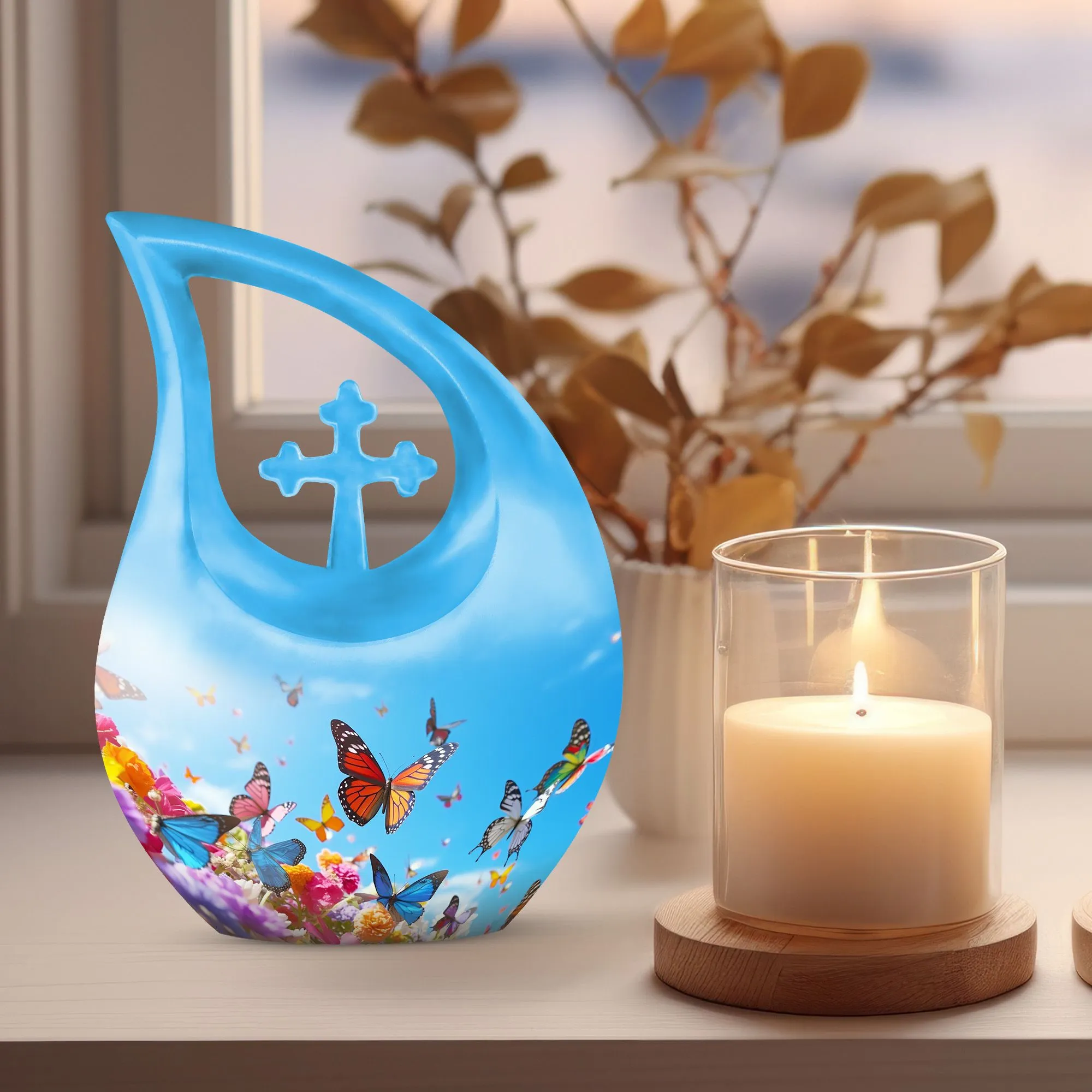 Butterfly Bliss Compact Remembrance Crematory Urn