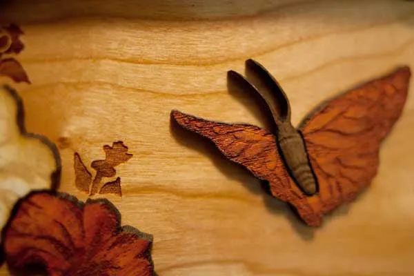 Butterfly Cremation Urn with Dimensional Art Inlay