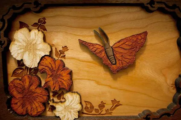 Butterfly Cremation Urn with Dimensional Art Inlay