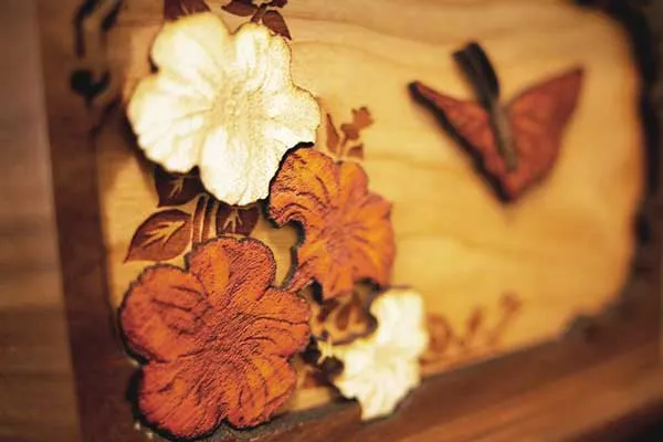 Butterfly Cremation Urn with Dimensional Art Inlay