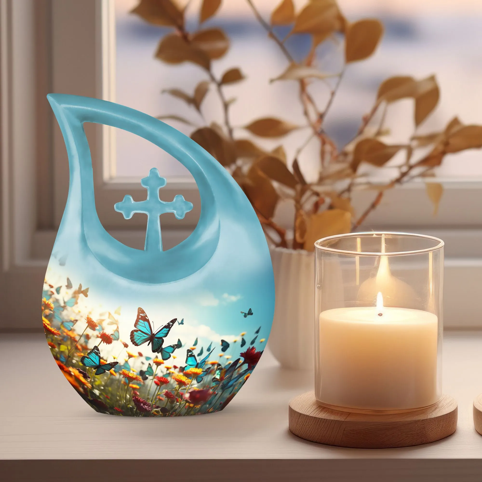 Butterfly Embrace A Reverent Memorial Urn for Ascending Spirits