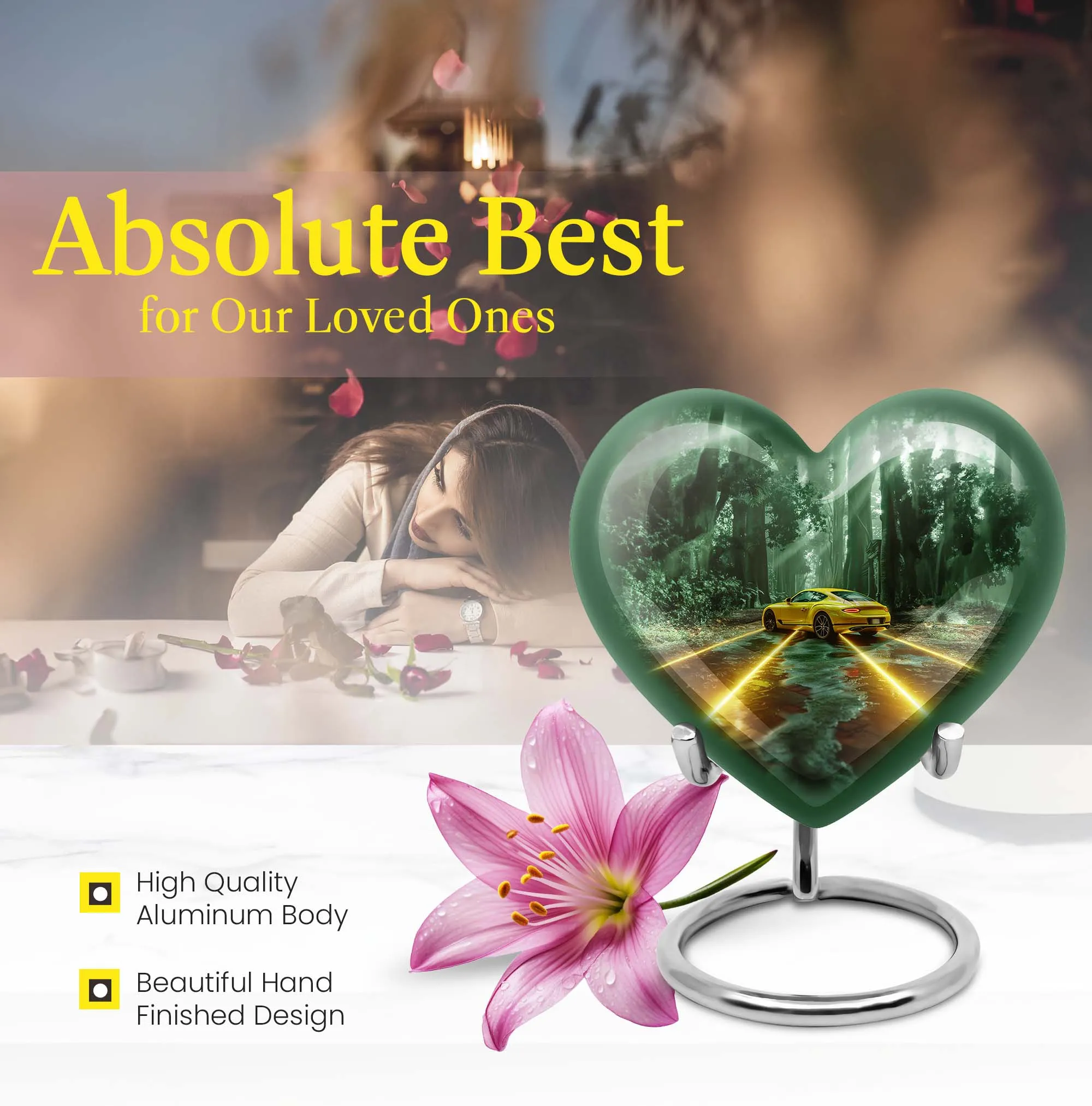 Butterfly Heart Cremation Urn for Ashes- An Memorial Urn