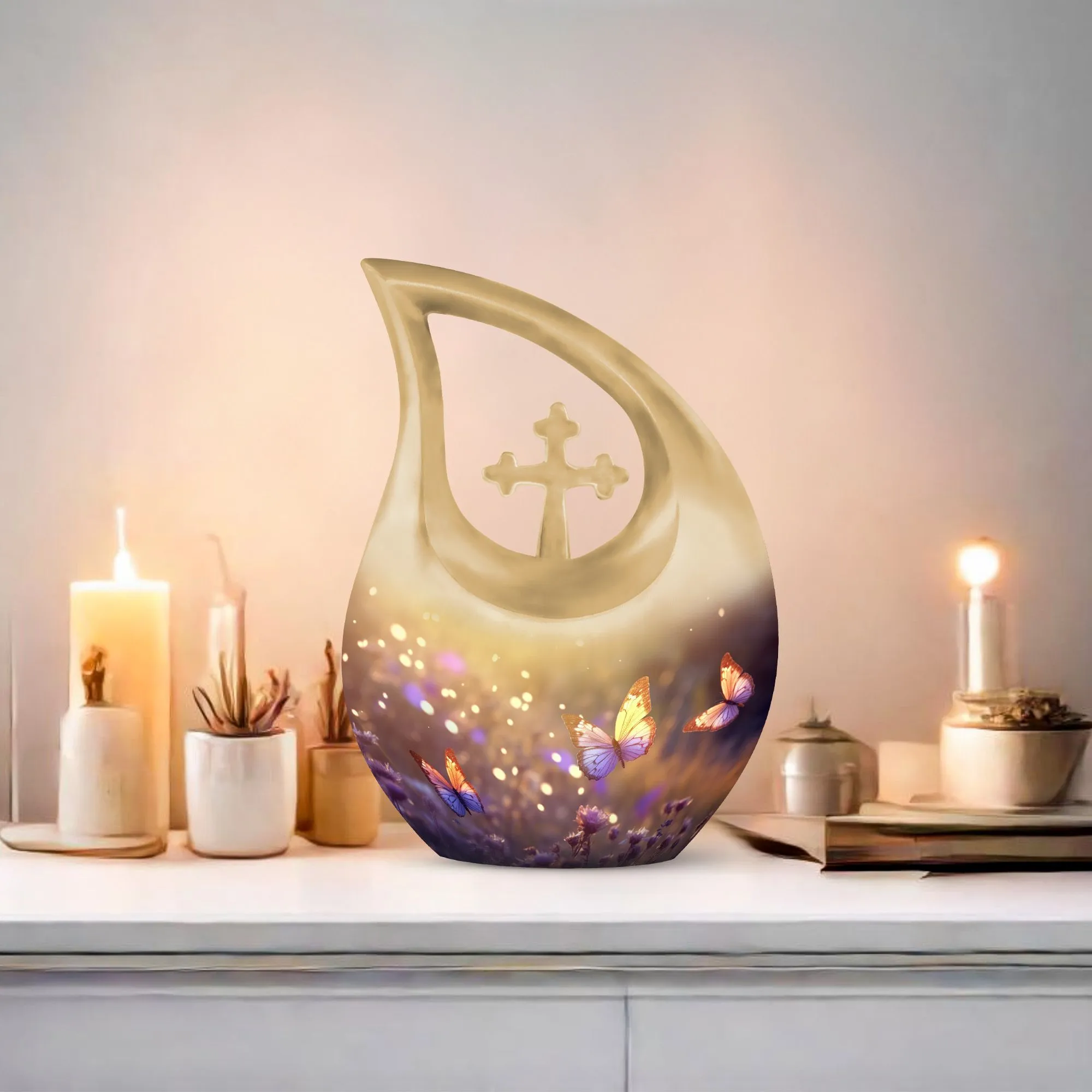 Butterfly Memorial Charm Reflective Funeral Urn mini
