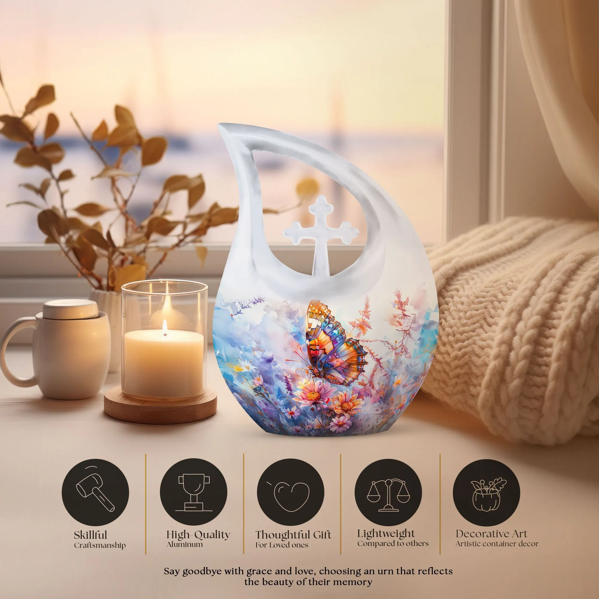 Butterfly Urn - Personalized Container For Human Ashes