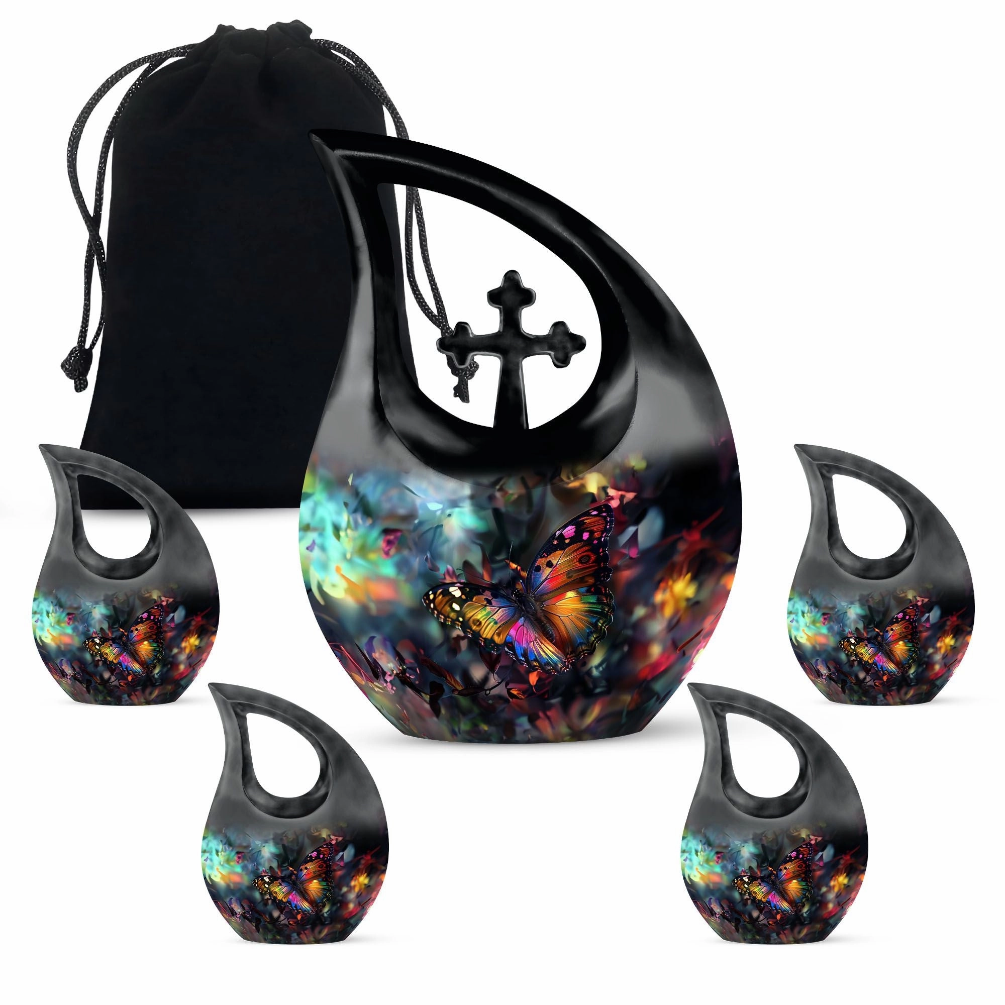 Butterfly Urn: Cross-Drop Memorial Cremation Urn For Dad