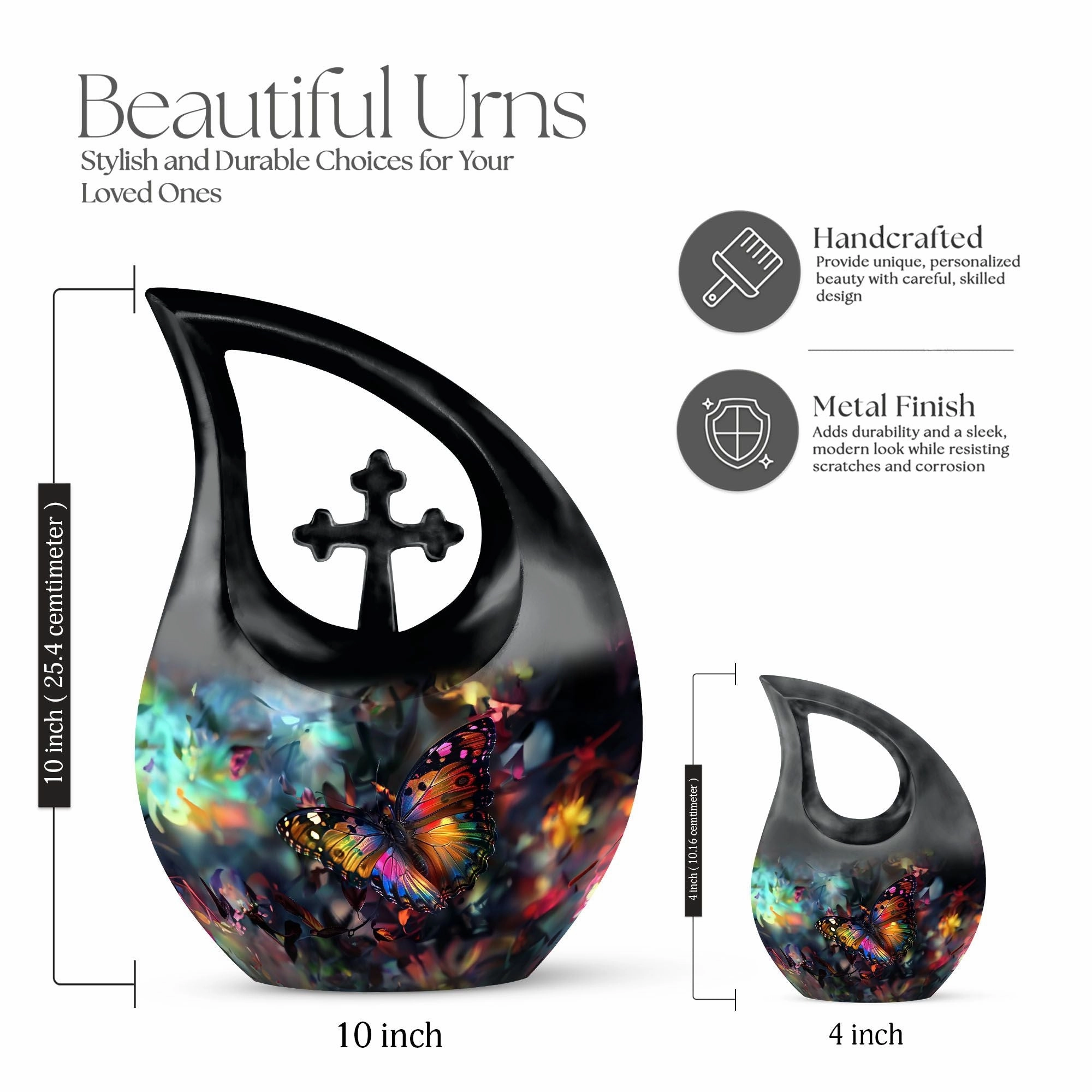 Butterfly Urn: Cross-Drop Memorial Cremation Urn For Dad