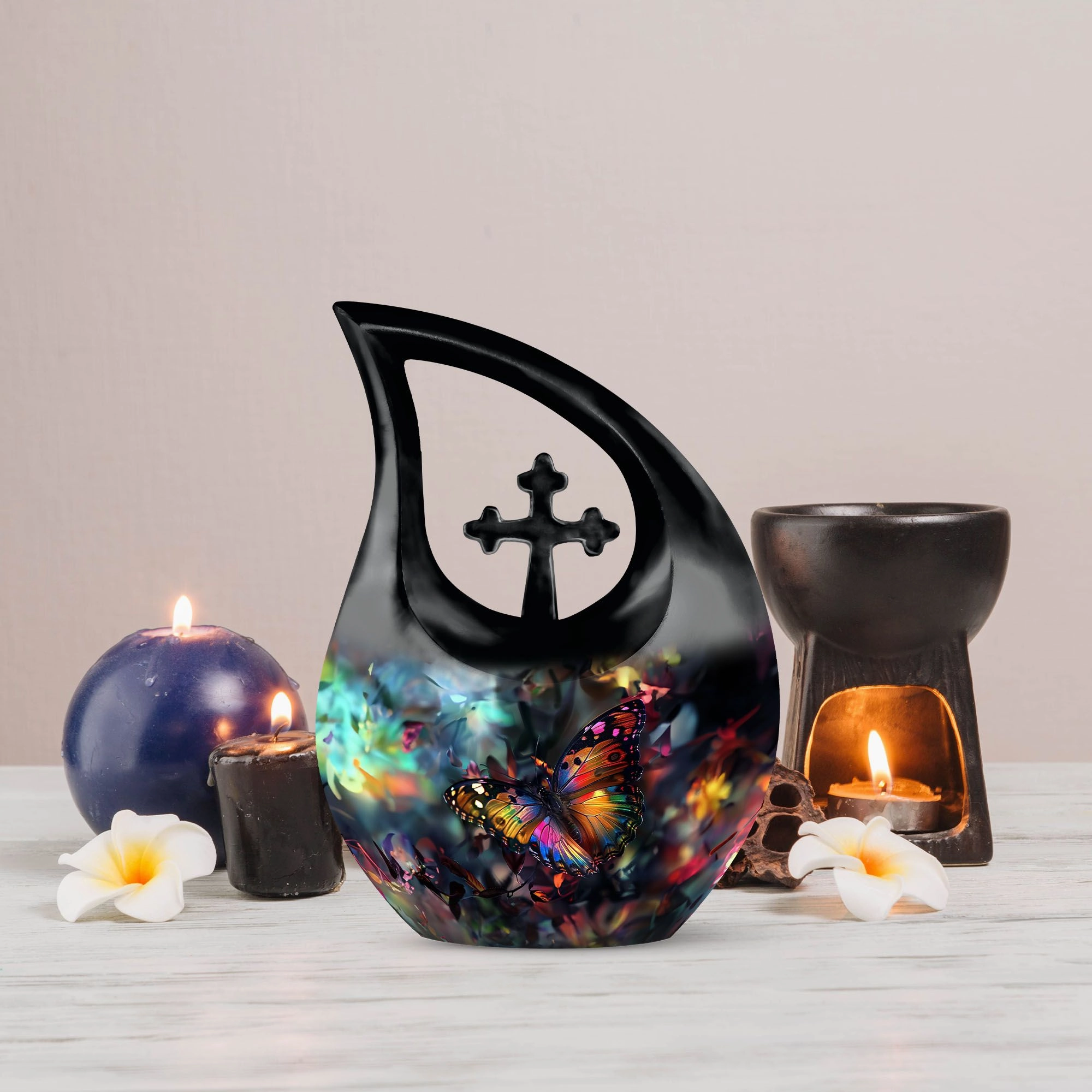 Butterfly Urn: Cross-Drop Memorial Cremation Urn For Dad