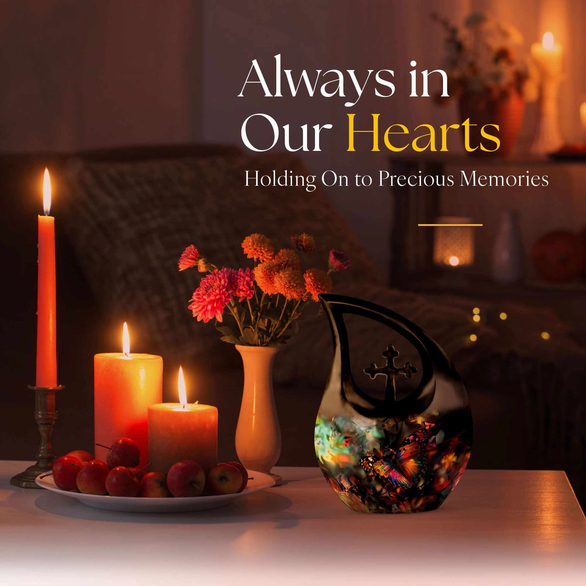 Butterfly Urn: Cross-Drop Memorial Cremation Urn For Dad