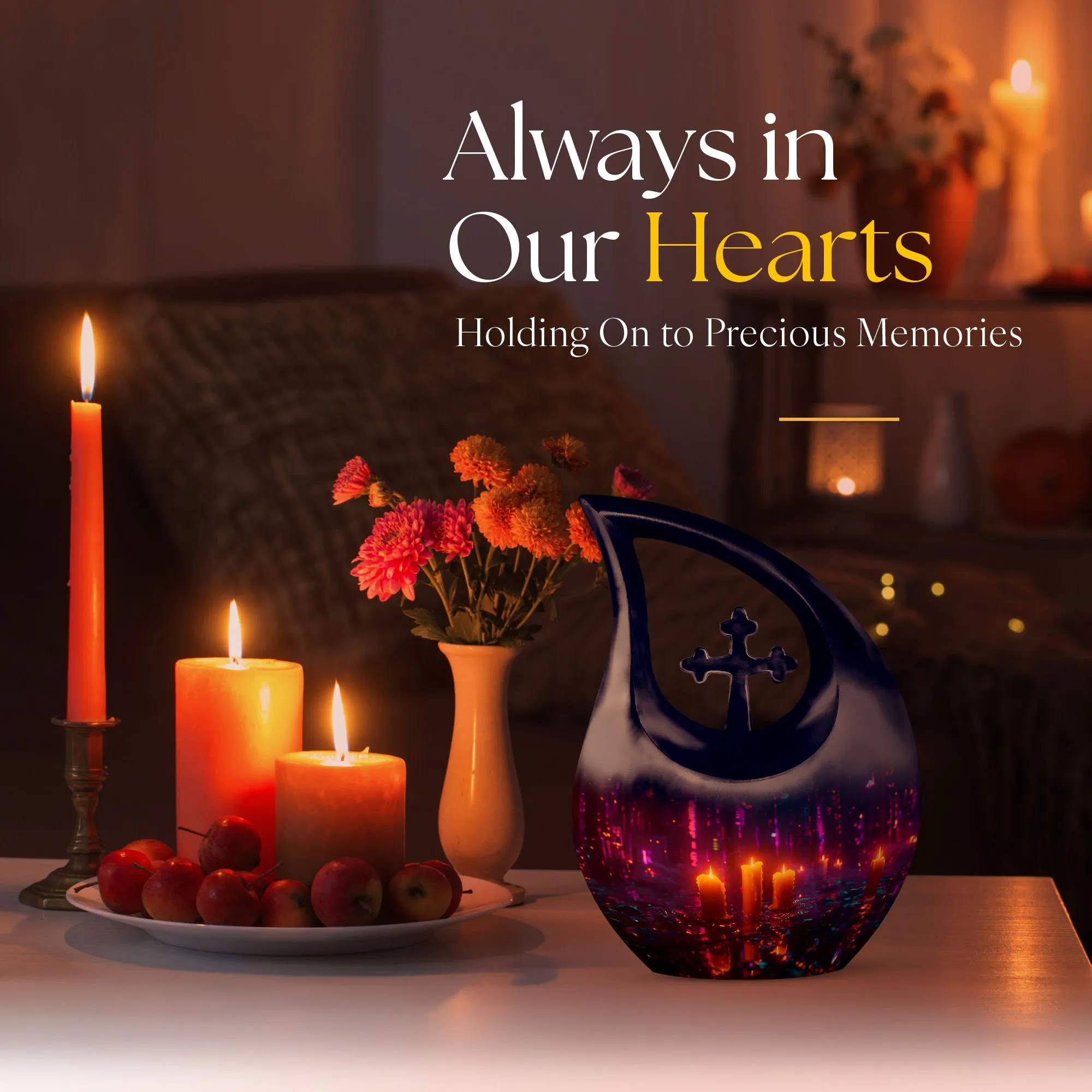 Calm Memorial Urn, Handmade Cremation Urn for Human Ashes