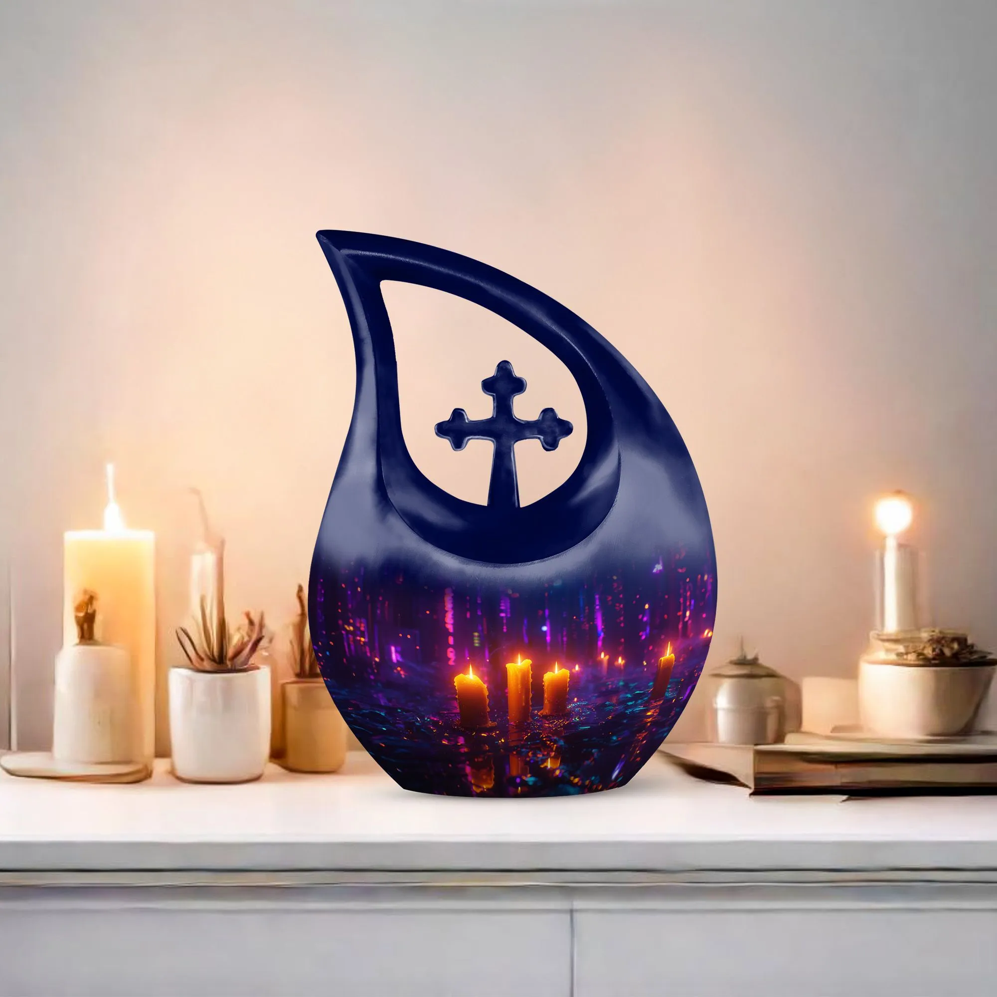 Calm Memorial Urn, Handmade Cremation Urn for Human Ashes