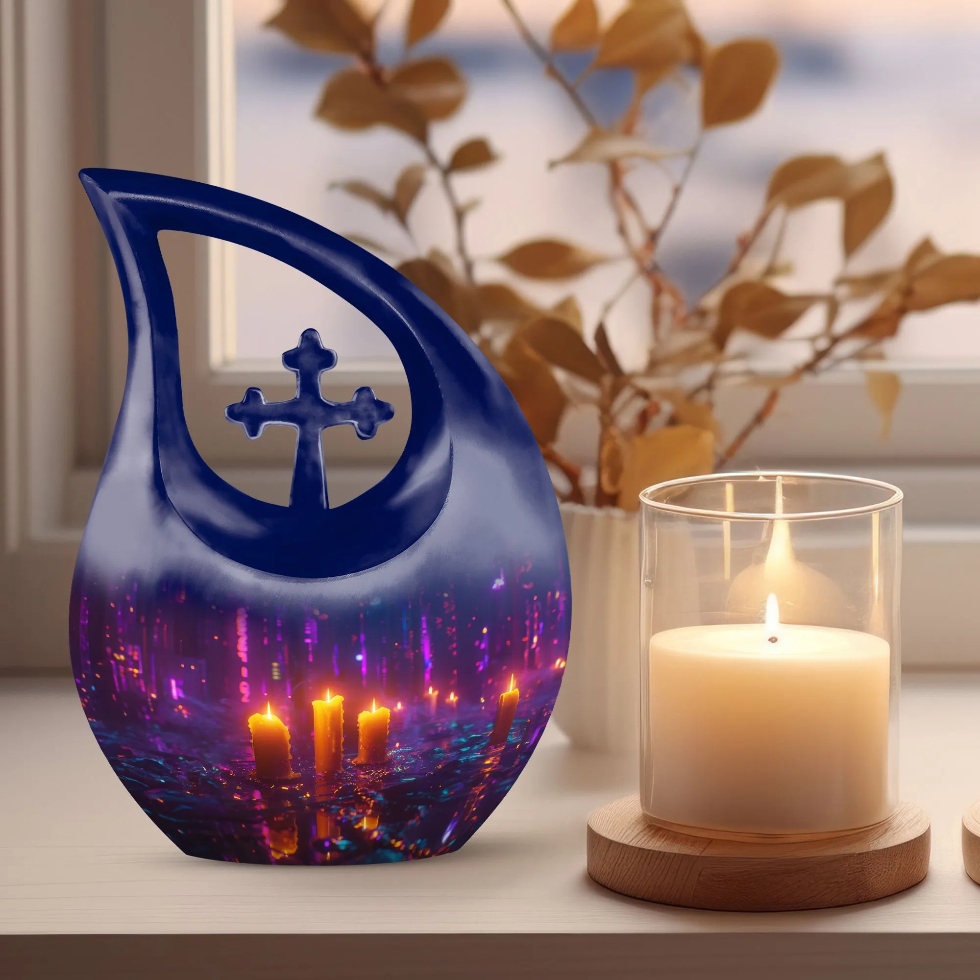Calm Memorial Urn, Handmade Cremation Urn for Human Ashes