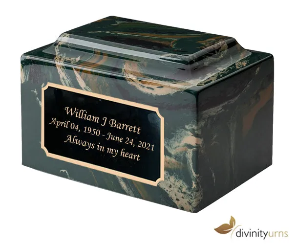 Camouflage Cultured Marble Cremation Urn