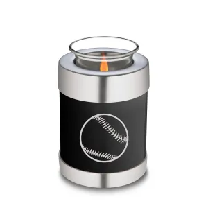 Candle Holder Embrace Black Baseball Cremation Urn