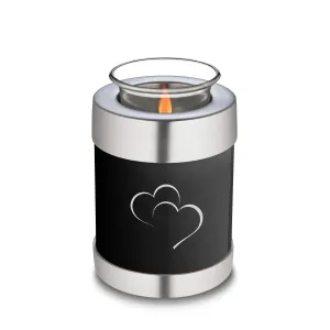 Candle Holder Embrace Black Hearts Cremation Urn