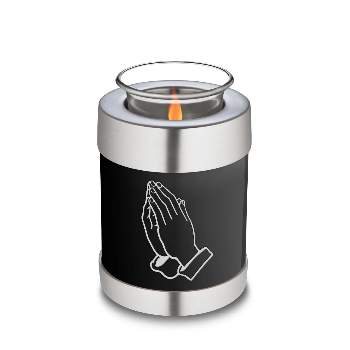 Candle Holder Embrace Black Praying Hands Cremation Urn