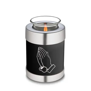 Candle Holder Embrace Black Praying Hands Cremation Urn