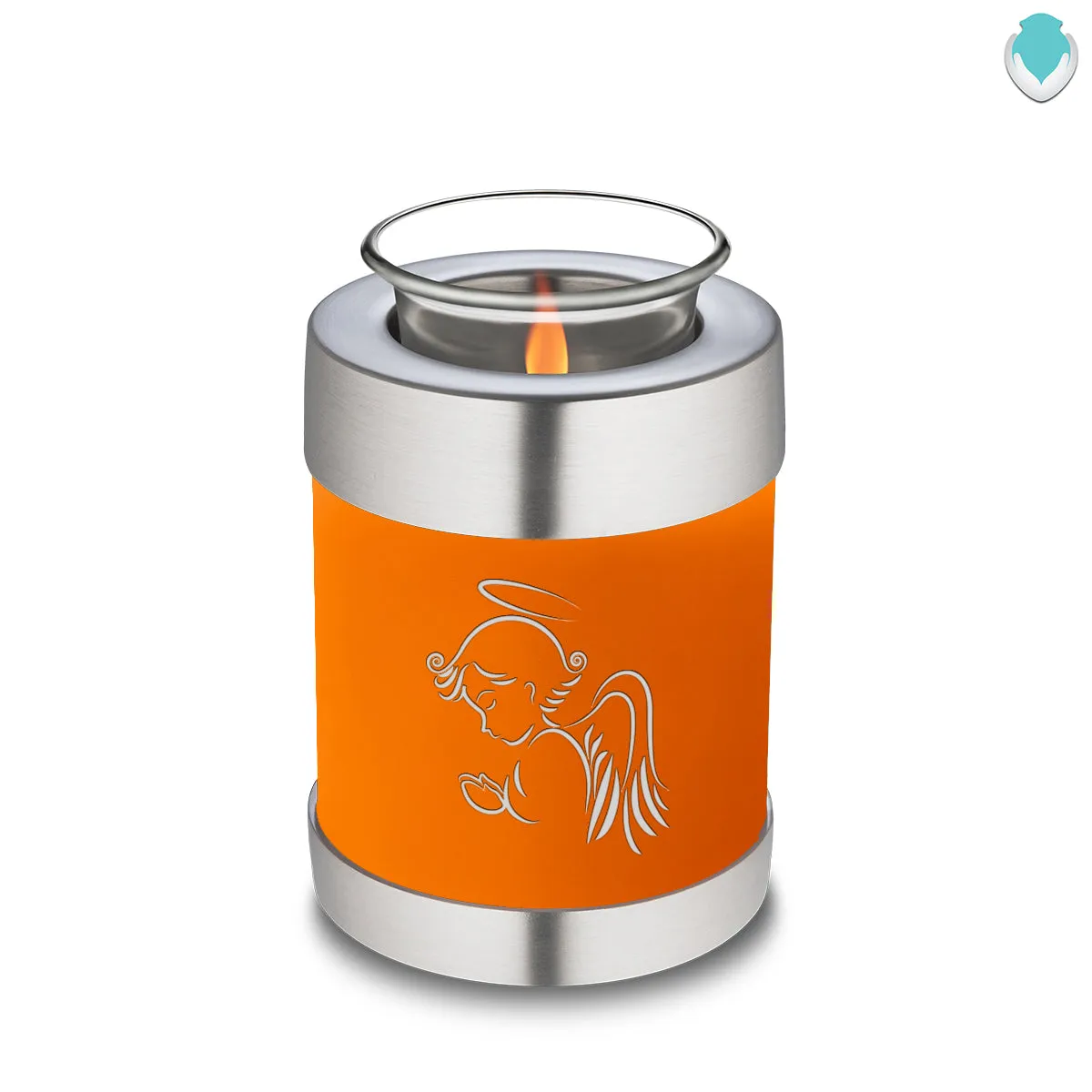 Candle Holder Embrace Burnt Orange Angel Cremation Urn