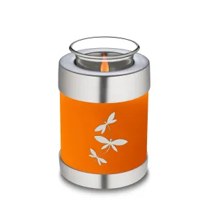 Candle Holder Embrace Burnt Orange Dragonflies Cremation Urn