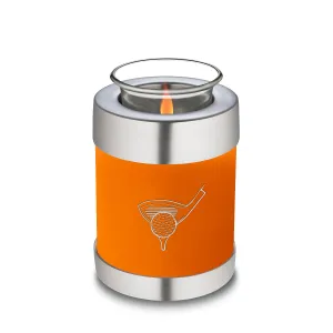 Candle Holder Embrace Burnt Orange Golfer Cremation Urn