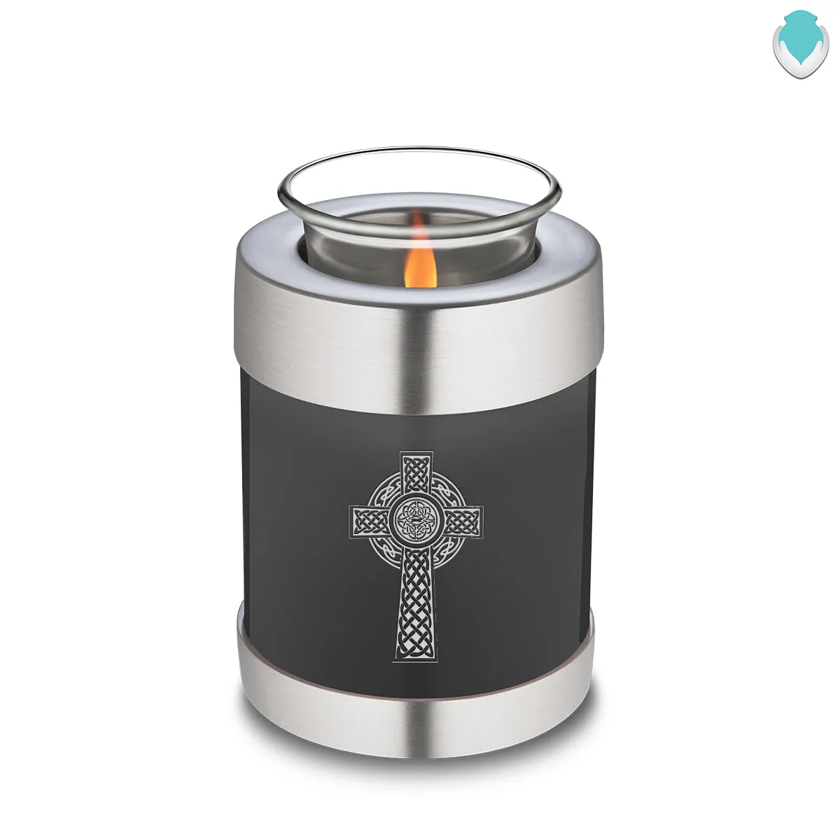 Candle Holder Embrace Charcoal Celtic Cross Cremation Urn