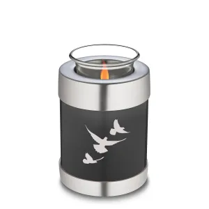 Candle Holder Embrace Charcoal Doves Charcoal Cremation Urn