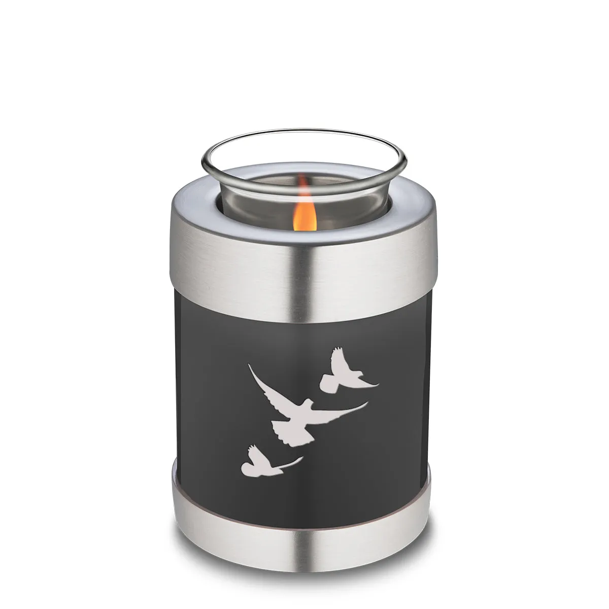 Candle Holder Embrace Charcoal Doves Charcoal Cremation Urn