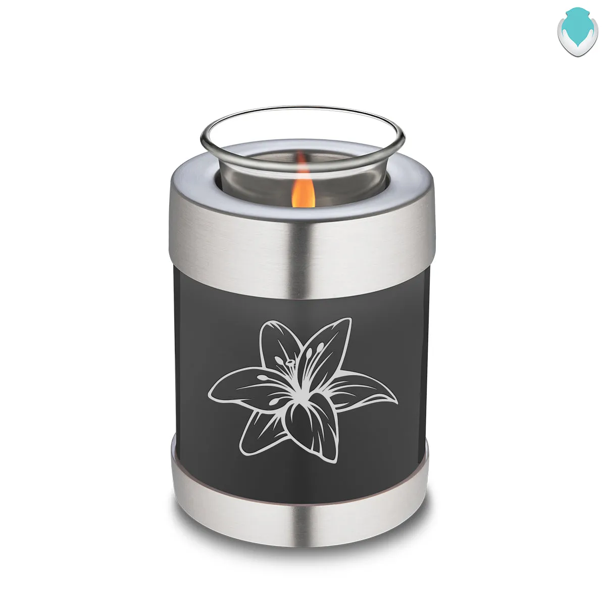 Candle Holder Embrace Charcoal Lily Cremation Urn