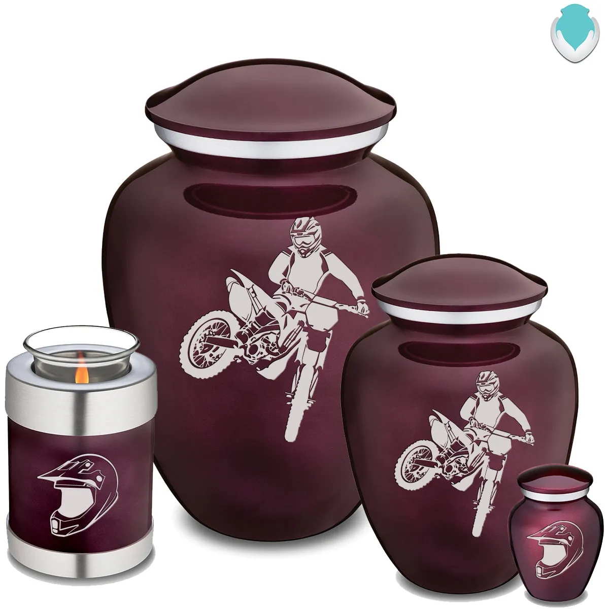 Candle Holder Embrace Cherry Purple Dirt Bike Cremation Urn