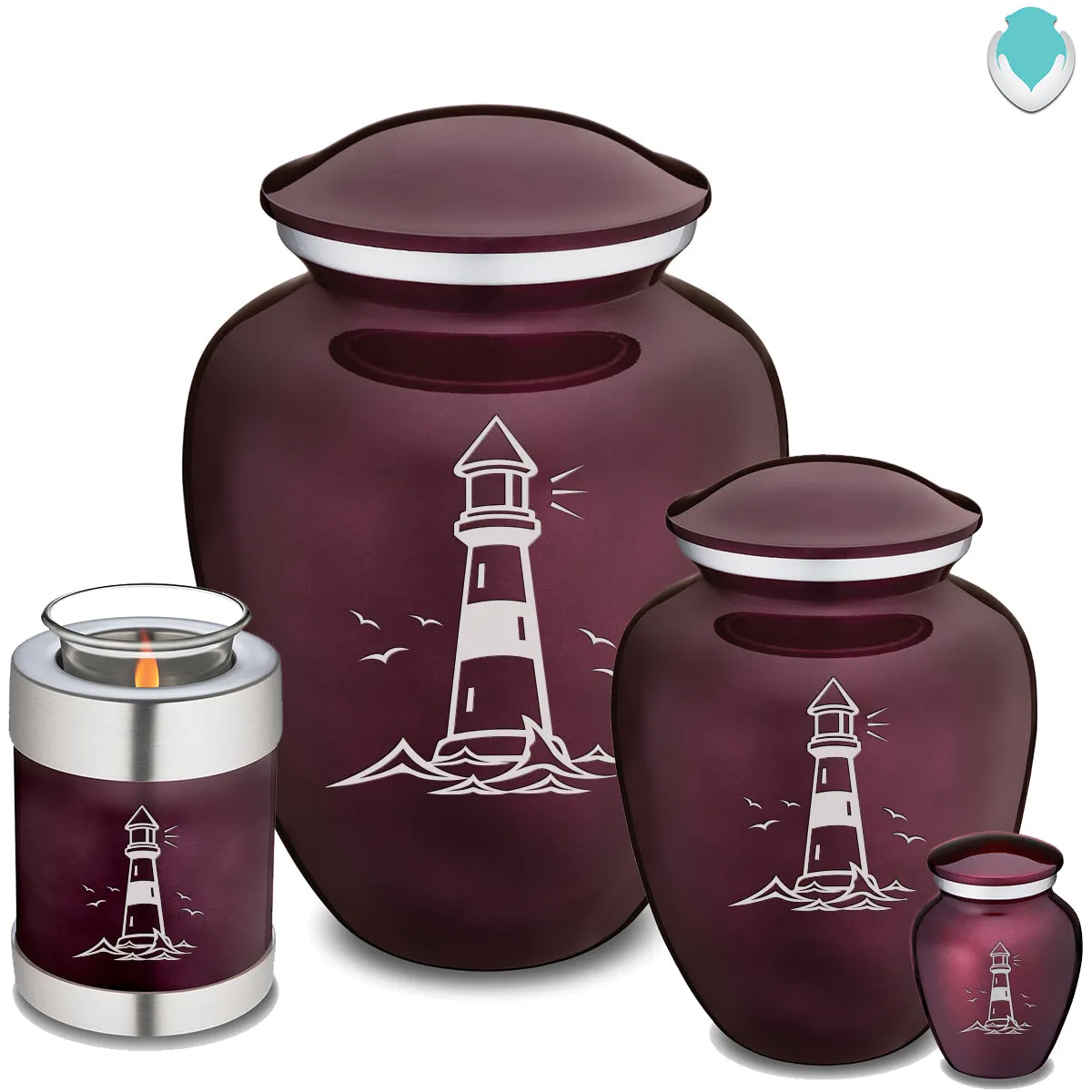 Candle Holder Embrace Cherry Purple Lighthouse Cremation Urn