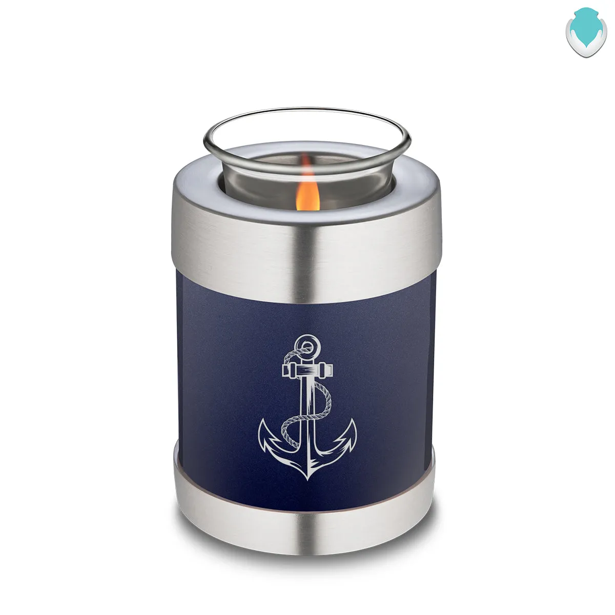 Candle Holder Embrace Cobalt Blue Anchor Cremation Urn