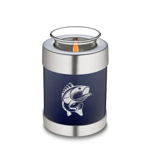 Candle Holder Embrace Cobalt Blue Fishing Cremation Urn