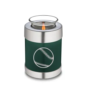 Candle Holder Embrace Green Baseball Cremation Urn