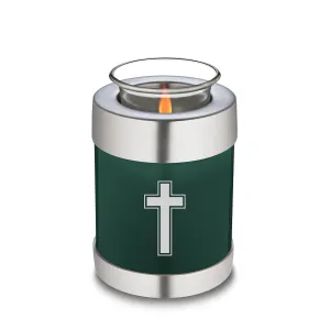 Candle Holder Embrace Green Simple Cross Cremation Urn