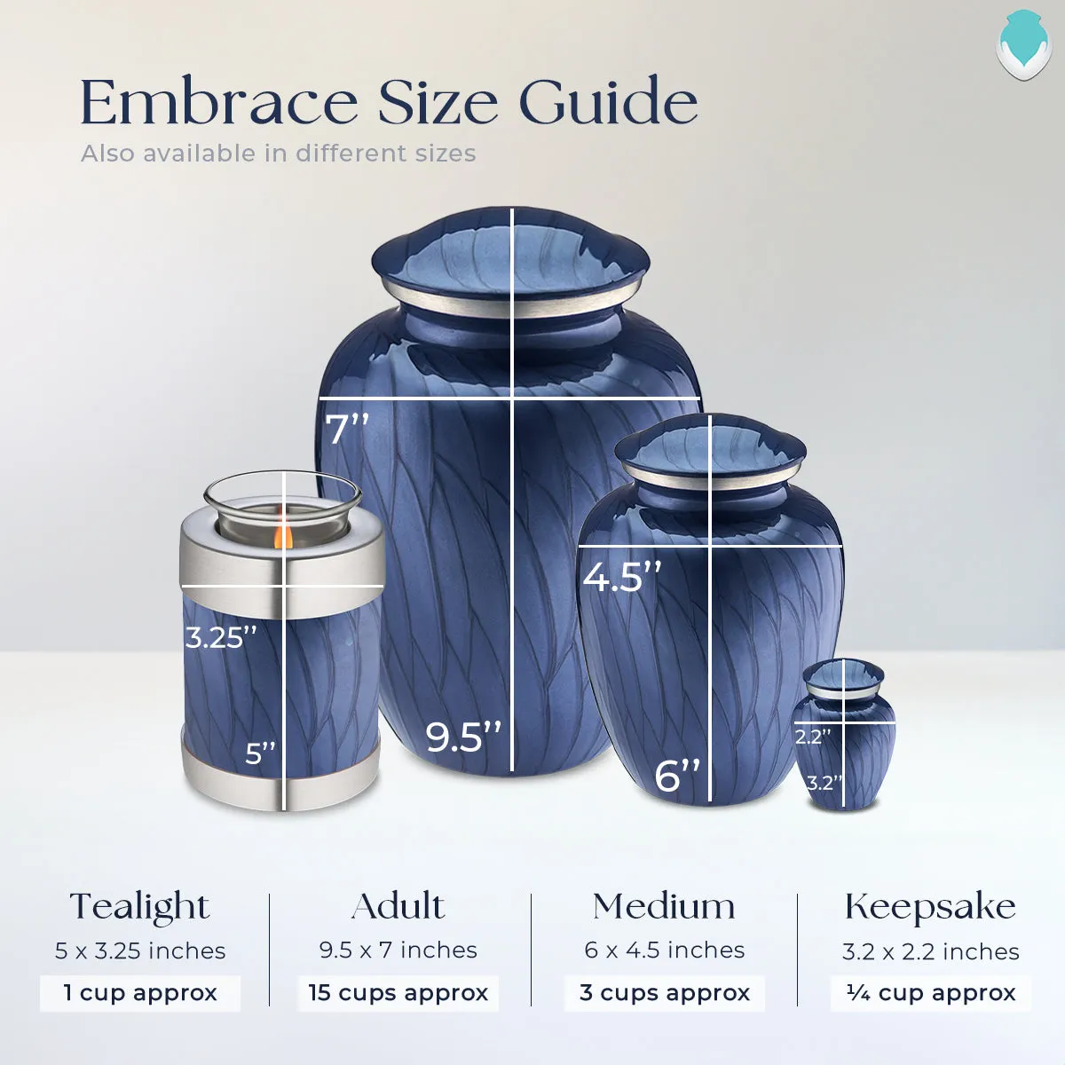 Candle Holder Embrace Pearl Cobalt Blue Butterfly Cremation Urn