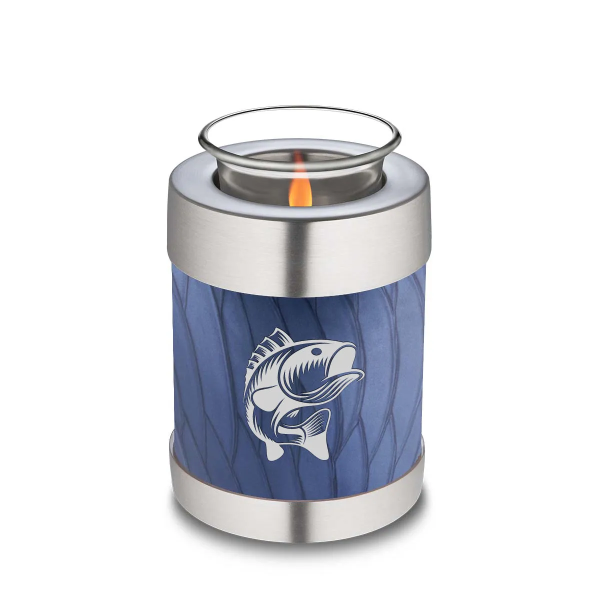 Candle Holder Embrace Pearl Cobalt Blue Fishing Cremation Urn