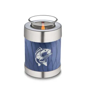 Candle Holder Embrace Pearl Cobalt Blue Fishing Cremation Urn